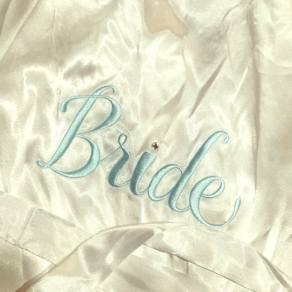 BRIDE White Silk Wedding Robe